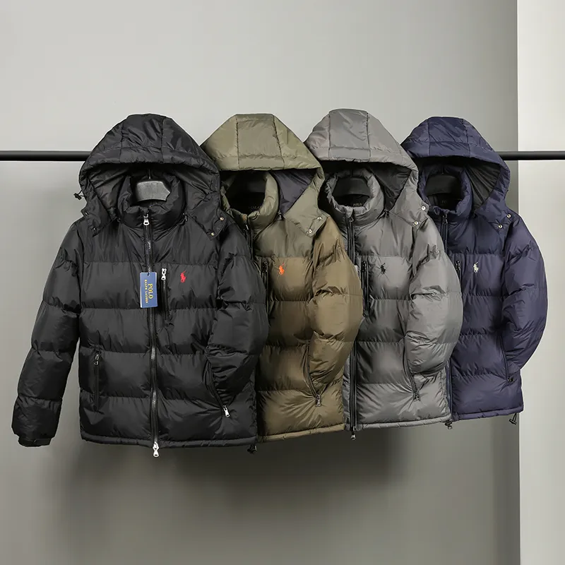 P320 Ralpah Lauren/ Ralph Lauren embroidered small logo stand collar hooded cotton jacket, casual style for men and women. Color: black, gray, navy blue, navy blue. Size: M L XL XXL
